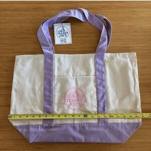 Trader Joe’s Lavender-Trim Canvas Tote Bag Large